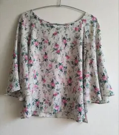 NATURAL BEAUTY BASIC 花柄 五分袖 S