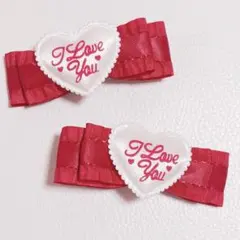 リボンクリップ　ヘアクリップ　ホワイト　レッド　　量産型　地雷　ロリィタ