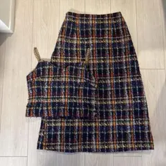 BIRTHDAY BASH ツイードチェック スカートセットアップ