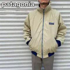 80s☆patagonia☆シェルドシンチラジャケット☆デカタグ☆ベージュ☆XL