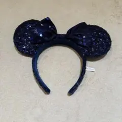 ディズニー スパンコール カチューシャ ネイビー