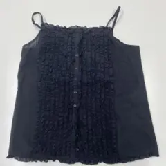 フロントフリル キャミソール ブラックのサムネイル