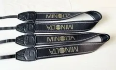 （中古 2本セット）ミノルタ Minolta カメラストラップ ブラック