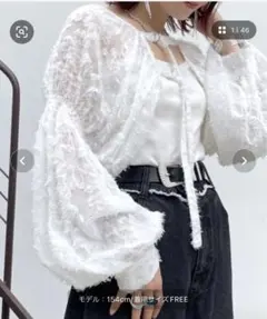 PAGEBOY シアーフェザージャガードボレロ freeサイズのサムネイル