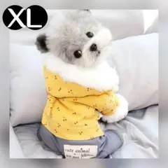 新品 XL モコモコ さくらんぼ カバーオール （黄色） 犬服 ロンパースのサムネイル