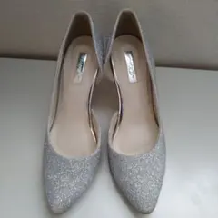 シルバー グリッター ハイヒールパンプス