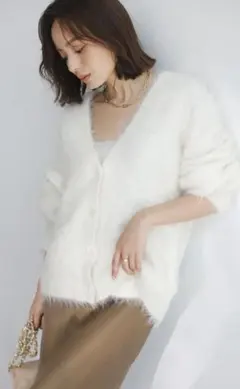 ノーク NORC アルパカへアリーニットVカーディガン （エクリュ