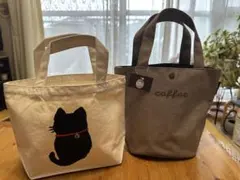 猫シルエットとTULLY'S COFFEEトートバッグセット　未使用のサムネイル