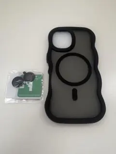 iPhone16用ケース ウェーブ　MagSafe対応　 ブラック