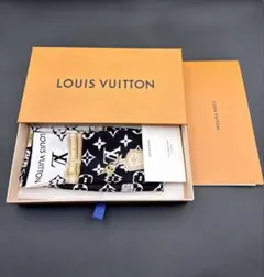 LOUIS VUITTON モノグラムコンフィデンシャル/バンドー スカーフ黒白