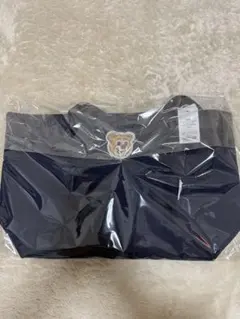 新品未使用タグ付き　ラブラリー　オールドテディ　ワッペントートバッグ　ネイビー