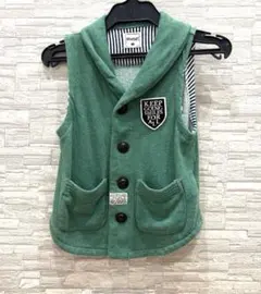 【訳あり】BRANSHES ベスト ジレ　グリーン　120cm