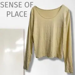 k2【センスオブプレイス】カットソー/美品 Uネック シンプル 着回し 黄色 柔