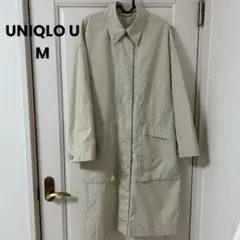 ユニクロU コットンロングコート ナチュラルベージュ ベルト付 Mサイズ