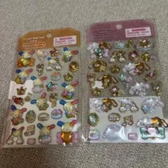 산리오 シュガーバニーズ＆ウサハナ 金箔ぷっくりシール2種セット