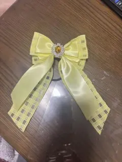 残り2点！リボンの髪飾り　ハンドメイド作品　髪留め　女の子　推しカラー　黄色