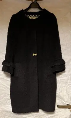 4）コート 毛混 黒 日本製