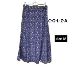 C·O·L·Z·A コルザ　花柄フレアスカート　ウエスト部紐付き　ネイビー　Mのサムネイル