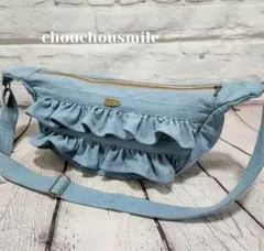 ⭐No.526 ライトデニム⭐【L】フリルボディバッグ⭐デニムリメイク