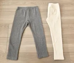 【110】UNIQLO リブ レギンス スパッツ 2枚セット