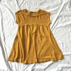 BEAMS mini ワンピース　黄色　半袖　フレア　 90