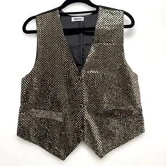 スパンコール付きベスト　黒　新品