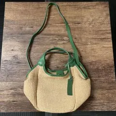 MANIMARIS かごバッグ カーキ色 - メルカリ