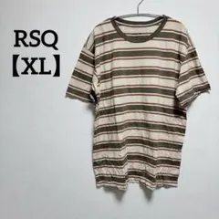 RSQ【XL】半袖 Tシャツ クルーネック ストライプ ボーダー コットン
