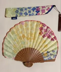 natti 扇子 花柄 収納袋付き