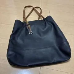 GLOBAL WORK 黒 レザー ショルダーバッグのサムネイル