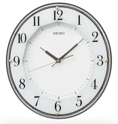 SEIKO 電波 壁掛け時計 茶×メタリック