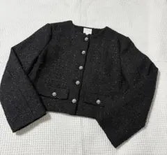 【H&M】ノーカラージャケット ツイード