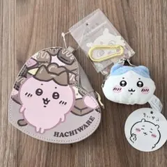 値下★【未使用ハチワレ2点セット】ハートポーチ ミニがま口ポーチ