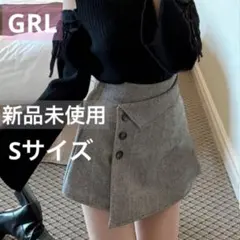 【GRL】インパン裏地付ヘリンボーンアシメミニスカート［tu923］