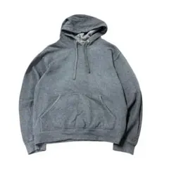 無地パーカー　ダークグレー　S フーディー　古着　7AS13