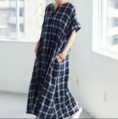 CRAFT STANDARD BOUTIQUE スキッパーフレアワンピースリネン