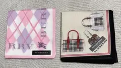 BURBERRY ハンカチセット ピンク 紫 チェック