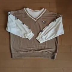 Papel lapiz パペルラピス　Vネック長袖カットソー ベージュ　150