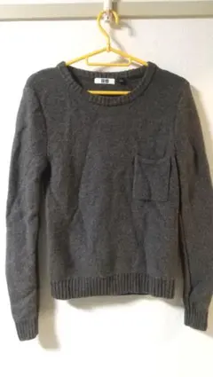 【古着】UNIQLO U ラムポケットクルーネックセーター Sサイズ