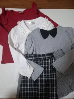 ※値下げ※キッズ服 トップス3点セットとキュロットスカート