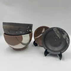 美濃焼 窯炎 お好み碗＆小皿小鉢 4点セット 新品未使用 和食器 どんぶり 豆皿のサムネイル