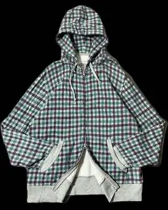 old UNIQLO ジップアップパーカー　ダブルジップ　チェック　y2k