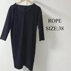 【美品】ROPE ワンピース 黒 レディース Vネック きれいめ フォーマルのサムネイル