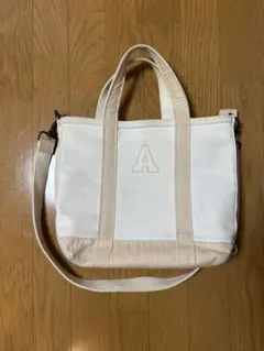 L.L.Bean エルエルビーン ジップトップ 2way ベージュ 刺繍 トート