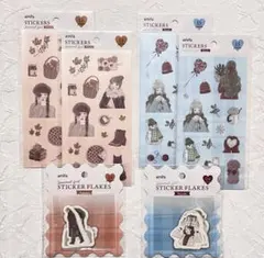 【人気商品】キャンドゥ シール seasonal girl 秋/冬 6点