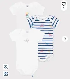 プチバトー　ロンパース3枚セット