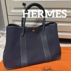 ✨確実正規品✨HERMES ガーデンパーティ PMトートバッグ ネイビーのサムネイル