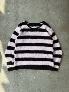 y2k archive お兄系 平成ギャル男　シャギーボーダーニット