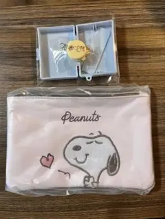 SNOOPY レザー調ポーチ&印鑑ケースセット