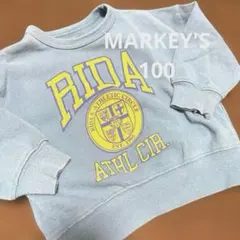 MARKEY'Sトレーナーくすみブルー ターコイズブルー100